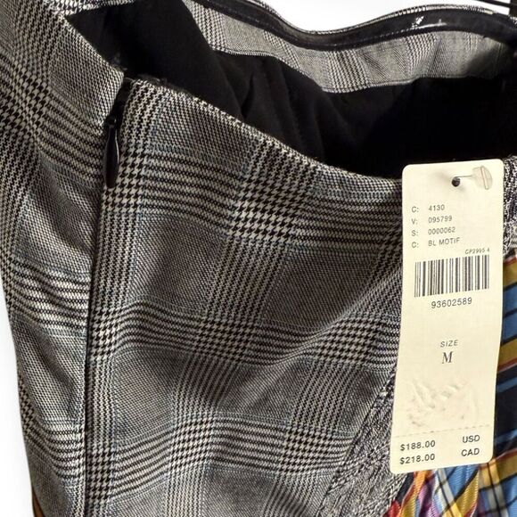 Anthropologie Maeve Plaid Patchwork Strapless Asymmetrical Midi Handkerchief Dre - Picture 9 of 11